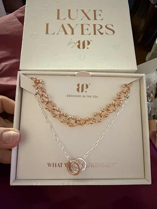 Bomb Party Jewelry - Luxe Layers By BP Two-Tone Layered Necklace - Rose Gold & Silver